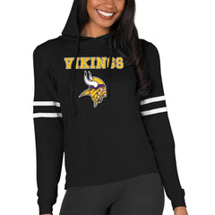 Minnesota Vikings Concepts Sport Women's Marathon Lightweight Lounge Pullover Hoodie - Black - NFL