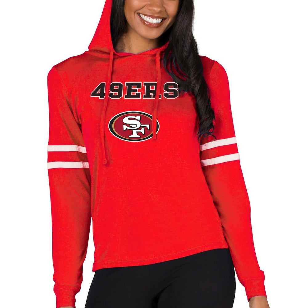San Francisco 49ers Concepts Sport Women's Marathon Lightweight Lounge Pullover Hoodie - Scarlet - NFL