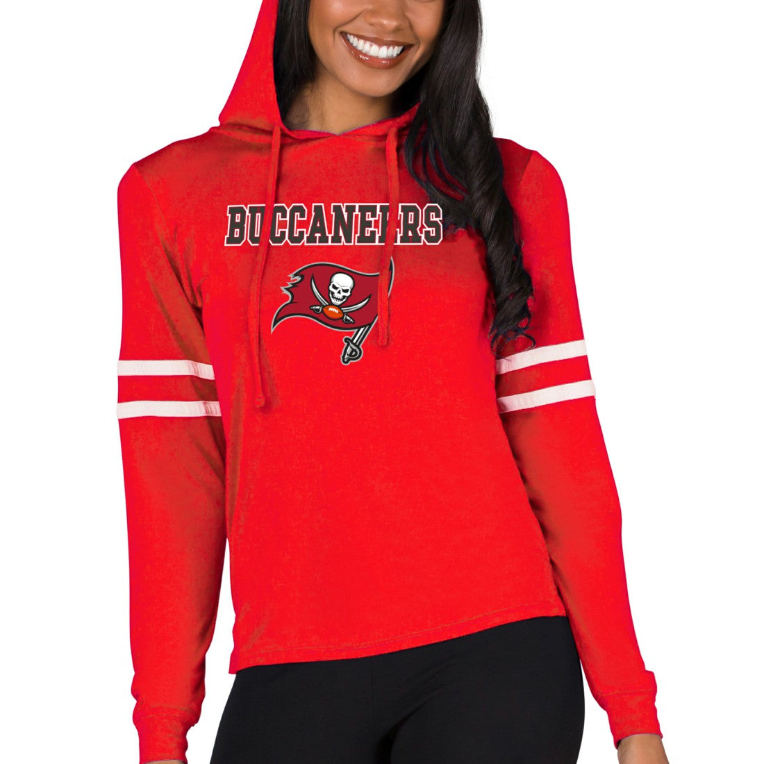 Tampa Bay Buccaneers Concepts Sport Women's Marathon Lightweight Lounge Pullover Hoodie - Red - NFL