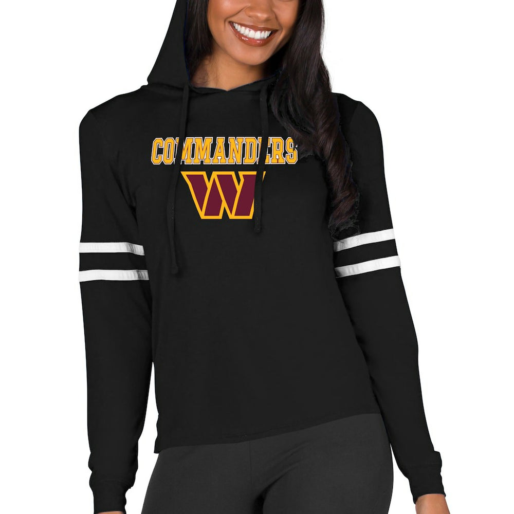 Washington Commanders Concepts Sport Women's Marathon Lightweight Lounge Pullover Hoodie - Black - NFL