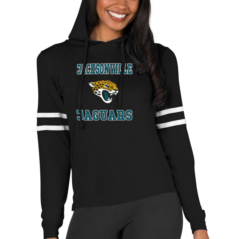 Jacksonville Jaguars Concepts Sport Women's Marathon Lightweight Lounge Pullover Hoodie - Black - NFL