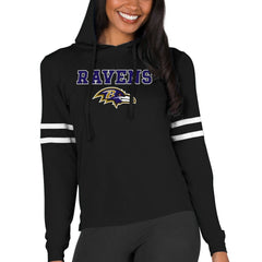 Baltimore Ravens Concepts Sport Women's Marathon Lightweight Lounge Pullover Hoodie - Black - NFL
