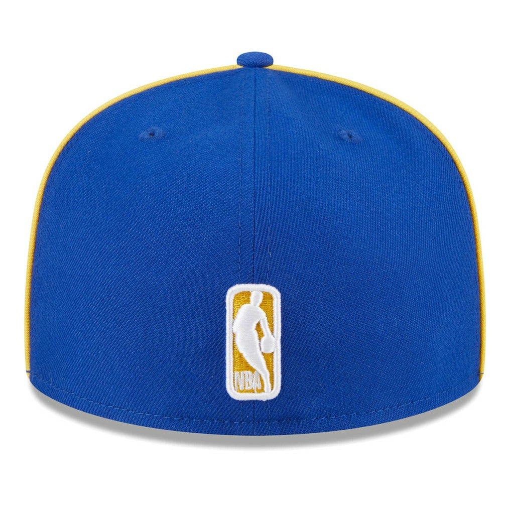 New Era Golden State Warriors Piped & Flocked 59Fifty Fitted Hat Royal