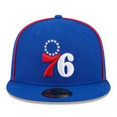 New Era Philadelphia 76ers Piped & Flocked 59Fifty Fitted Hat Royal