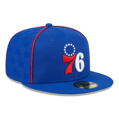 New Era Philadelphia 76ers Piped & Flocked 59Fifty Fitted Hat Royal