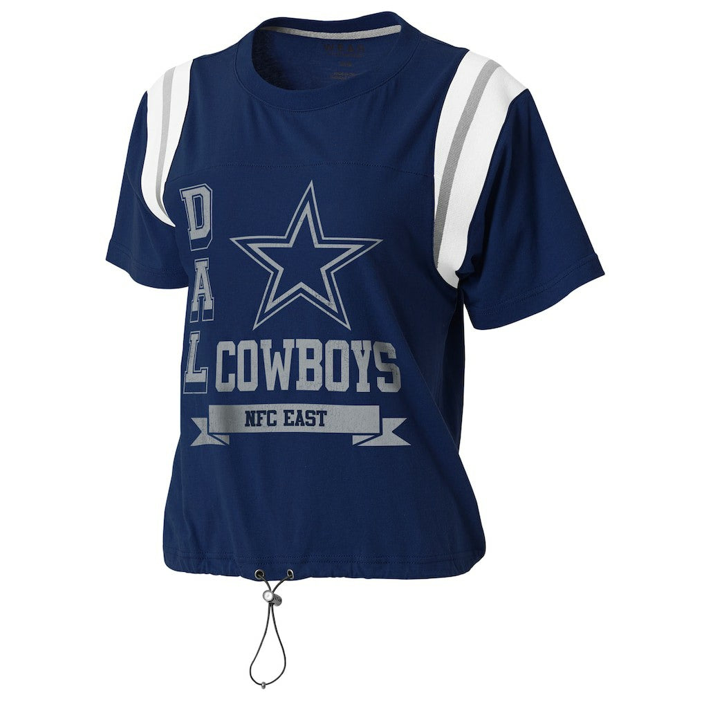 Dallas Cowboys WEAR by Erin Andrews Women's Cinched Colorblock T-Shirt - Navy - NFL