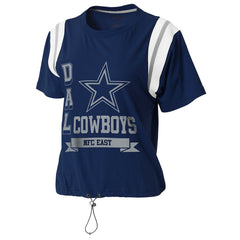 Dallas Cowboys WEAR by Erin Andrews Women's Cinched Colorblock T-Shirt - Navy - NFL