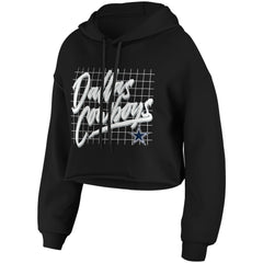 Dallas Cowboys WEAR by Erin Andrews Women's Domestic Cropped Pullover Hoodie - Black - NFL