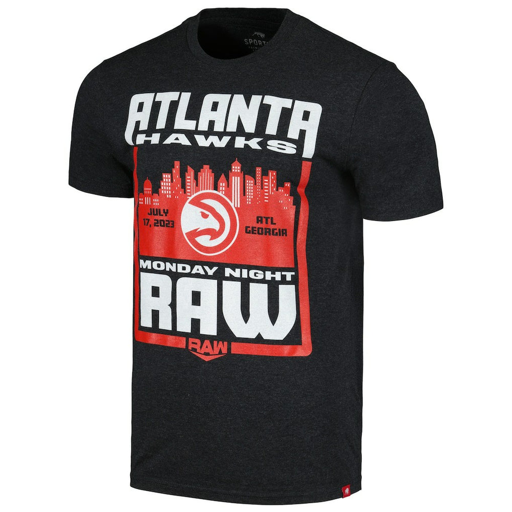 Sportiqe Monday Night RAW x Atlanta Hawks Tri-Blend T-Shirt Black