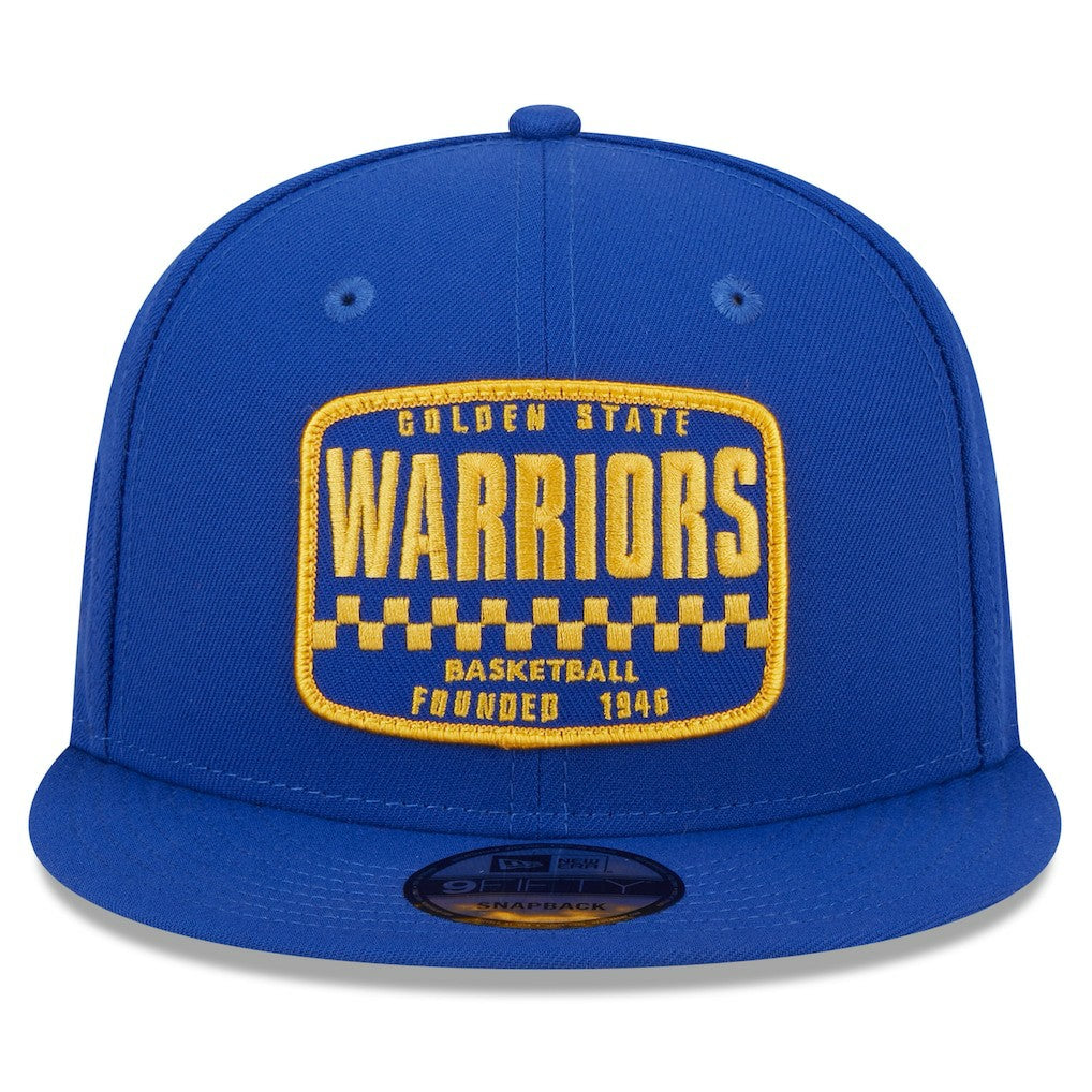 New Era Golden State Warriors Rally Drive Finish Line Patch 9FIFTY Snapback Hat Royal