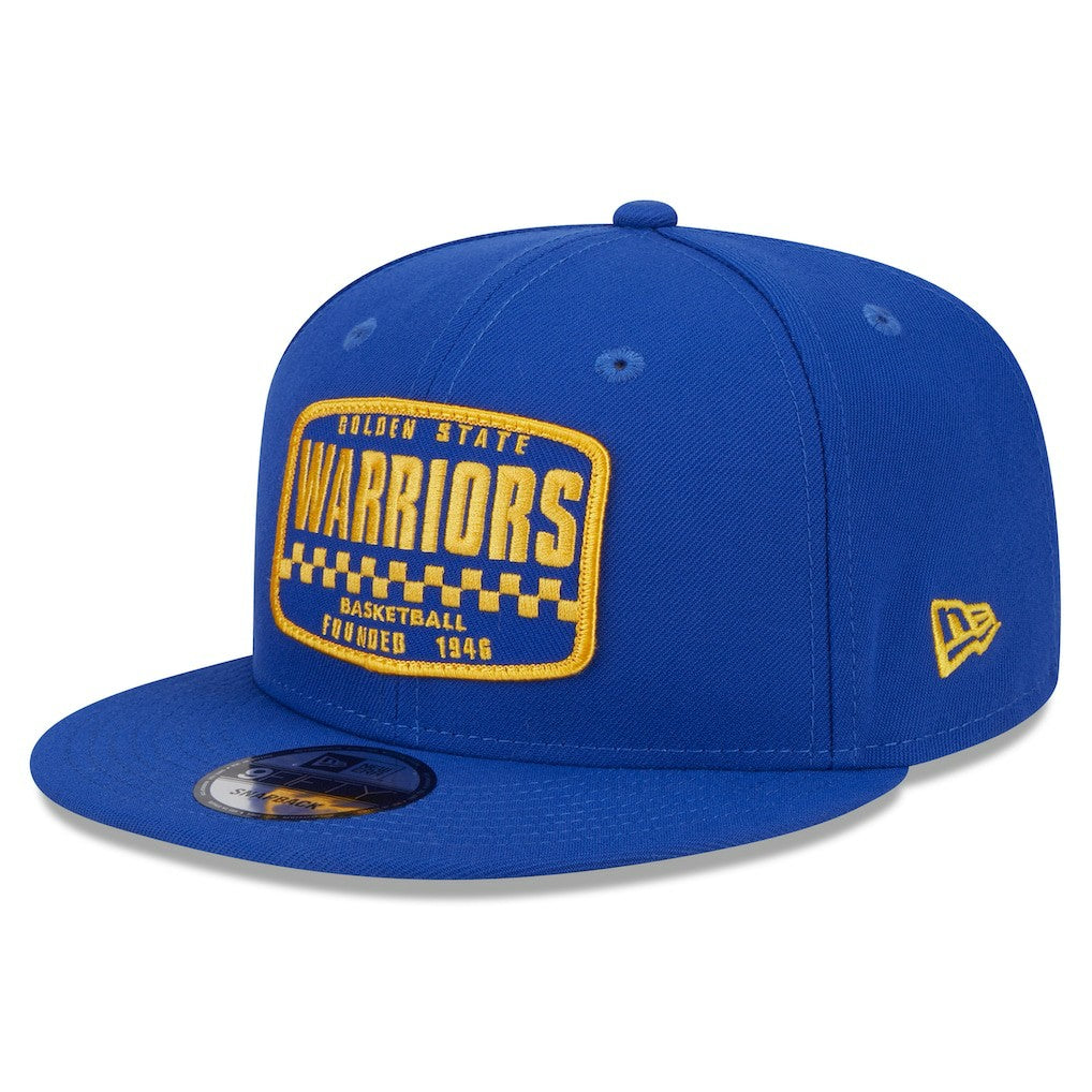 New Era Golden State Warriors Rally Drive Finish Line Patch 9FIFTY Snapback Hat Royal