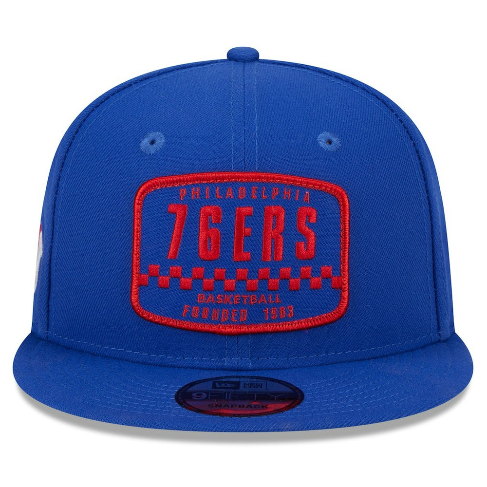 New Era Philadelphia 76ers Rally Drive Finish Line Patch 9FIFTY Snapback Hat Royal