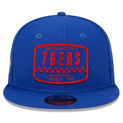 New Era Philadelphia 76ers Rally Drive Finish Line Patch 9FIFTY Snapback Hat Royal