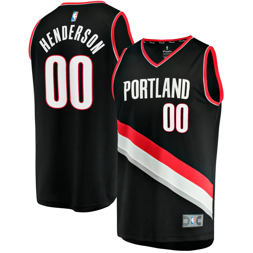 Fanatics Scoot Henderson Portland Trail Blazers Fast Break Replica Jersey Icon Edition Black