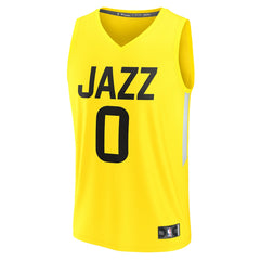 Fanatics Taylor Hendricks Utah Jazz Youth Fast Break Replica Jersey Icon Edition Yellow