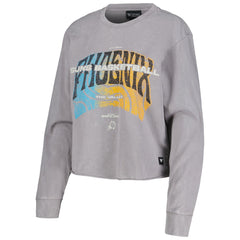 Phoenix Suns The Wild Collective Women's Band Cropped Long Sleeve T-Shirt Gray