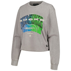 Milwaukee Bucks The Wild Collective Women's Band Cropped Long Sleeve T-Shirt Gray