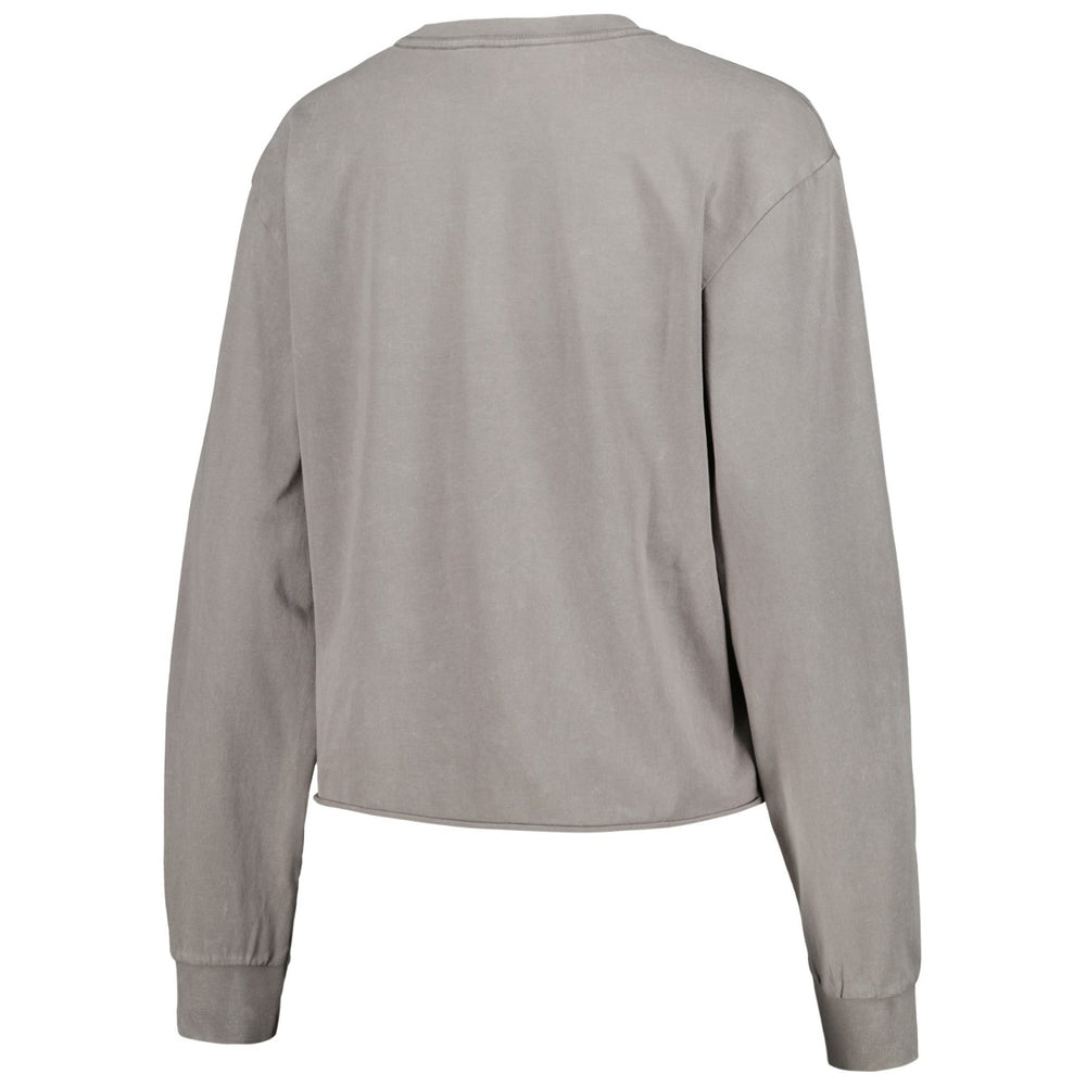 Milwaukee Bucks The Wild Collective Women's Band Cropped Long Sleeve T-Shirt Gray