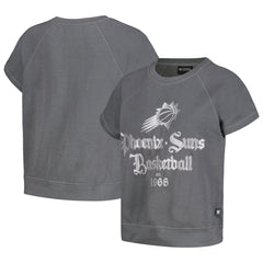 Phoenix Suns The Wild Collective Women's Embroidered Fleece Raglan Short Sleeve Pullover Sweatshirt Gray