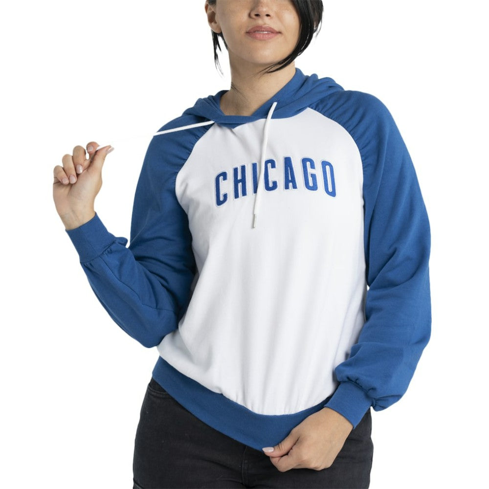 Chicago Cubs Lusso Women's Marlowe Tri-Blend Raglan Pullover Hoodie for sale