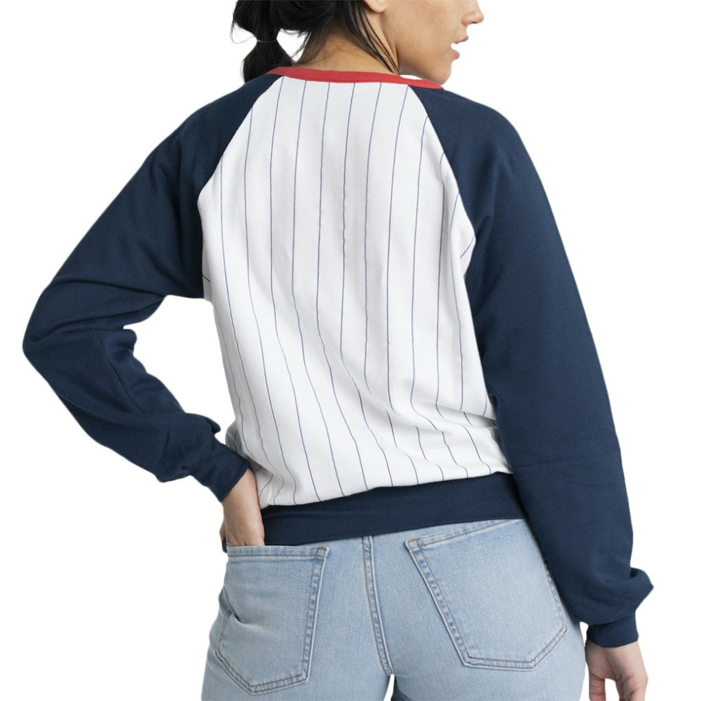 Atlanta Braves Lusso Women's Mack Fleece V-Neck Pullover Top Sale