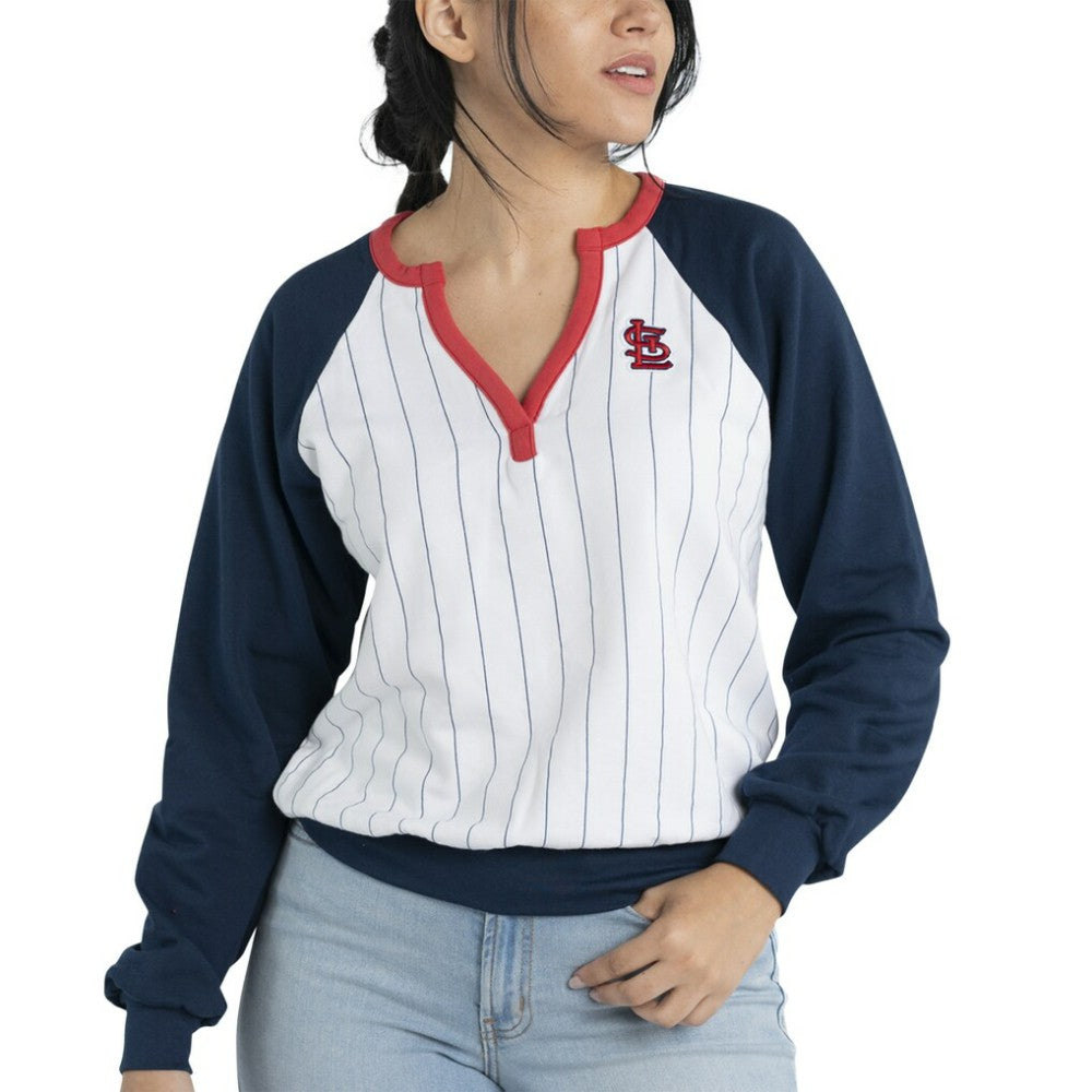 St. Louis Cardinals Lusso Women's Mack Fleece V-Neck Pullover Top Sale