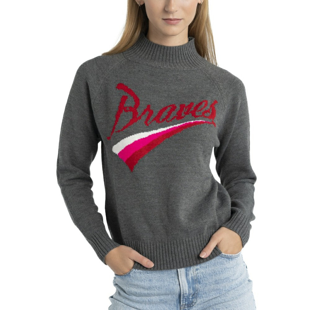 Atlanta Braves Lusso Women's Serena Raglan Pullover Sweater for sale
