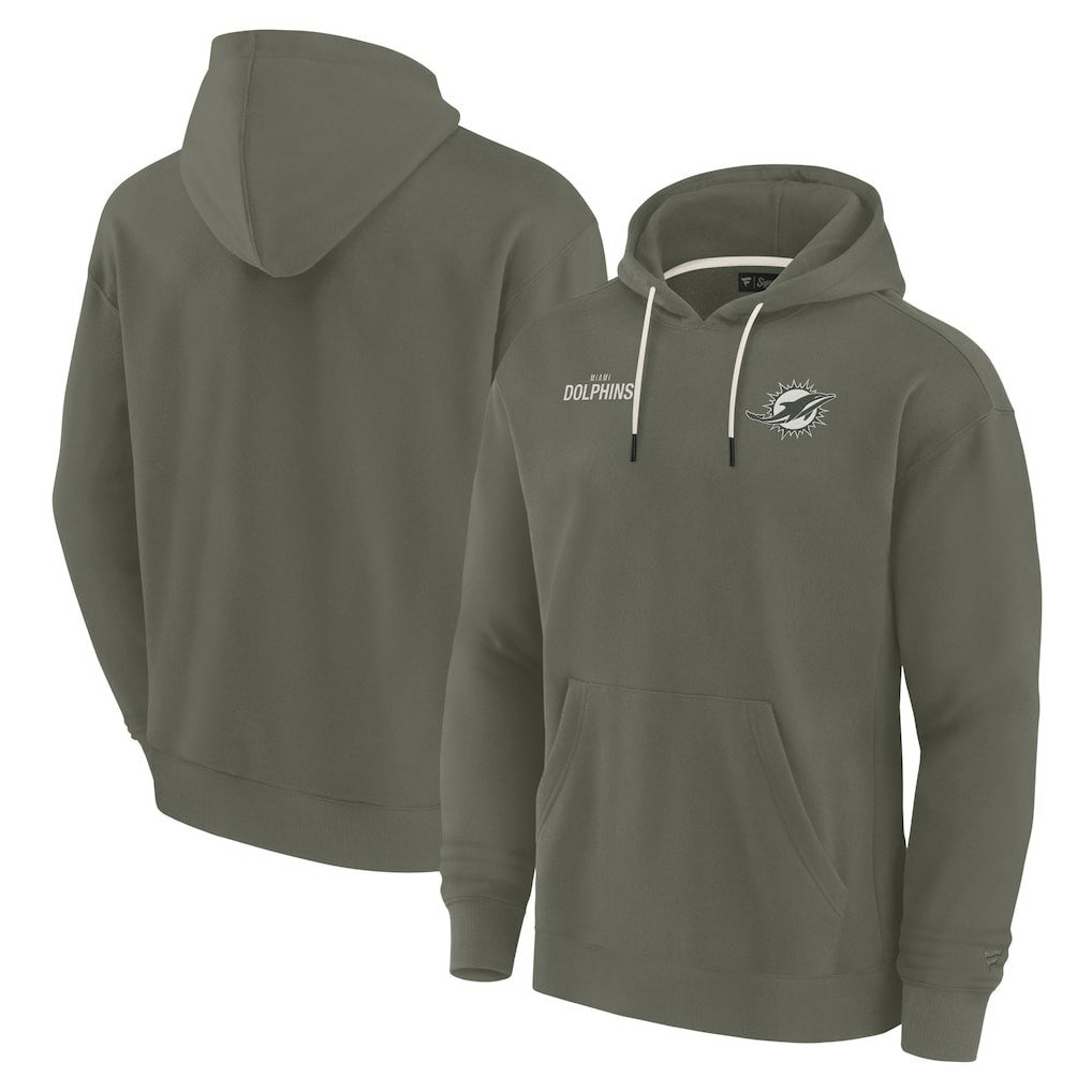 Miami Dolphins Unisex Elements Super Soft Fleece Pullover Hoodie - Olive - Fanatics