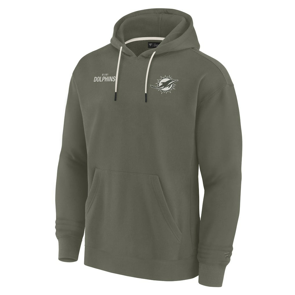 Miami Dolphins Unisex Elements Super Soft Fleece Pullover Hoodie - Olive - Fanatics