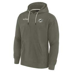 Miami Dolphins Unisex Elements Super Soft Fleece Pullover Hoodie - Olive - Fanatics