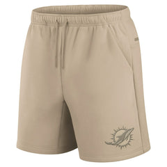 Miami Dolphins Unisex Elements Super Soft Fleece Shorts - Khaki - Fanatics
