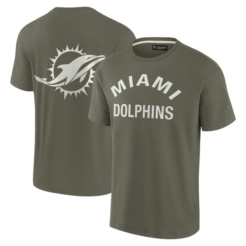 Miami Dolphins Unisex Elements Super Soft Short Sleeve T-Shirt - Olive - Fanatics