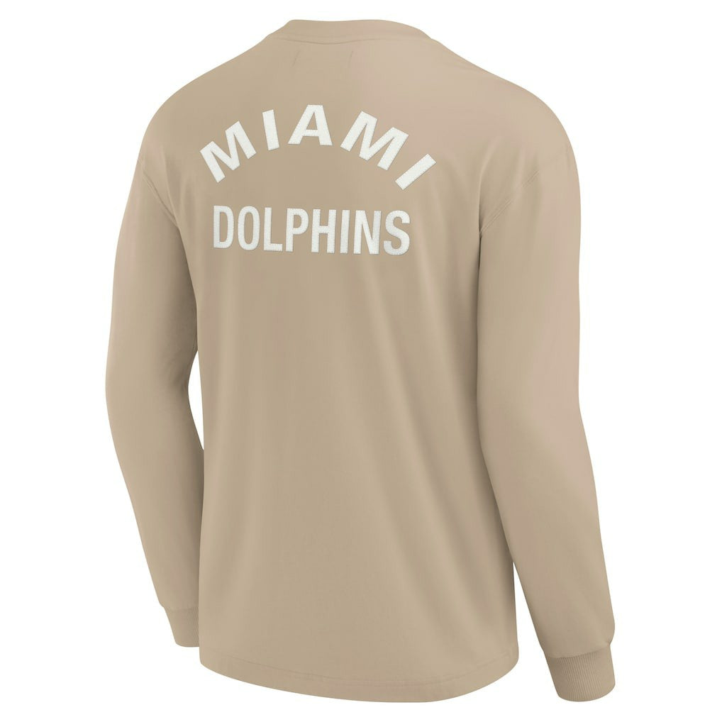 Miami Dolphins Unisex Elements Super Soft Long Sleeve T-Shirt - Khaki - Fanatics