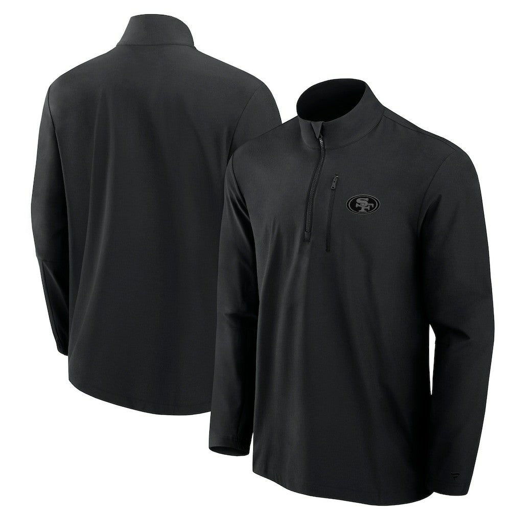 San Francisco 49ers Front Office Micro Tonal Quarter-Zip Pullover - Black - Fanatics