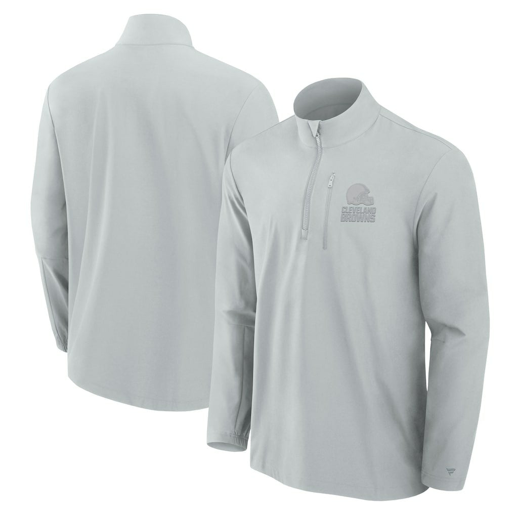 Cleveland Browns Front Office Micro Tonal Quarter-Zip Pullover - Gray - Fanatics