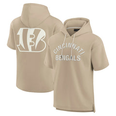 Cincinnati Bengals Unisex Elements Super Soft Fleece Short Sleeve Pullover Hoodie - Khaki - Fanatics