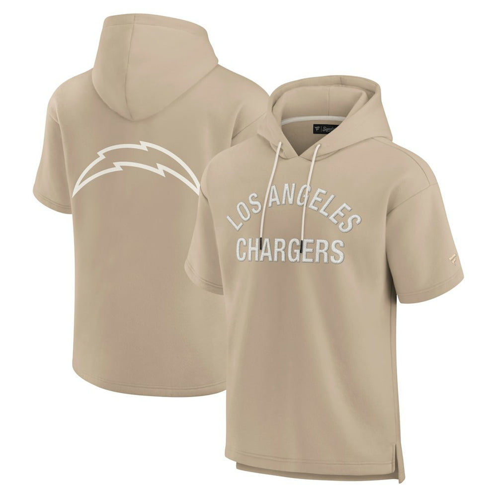 Los Angeles Chargers Unisex Elements Super Soft Fleece Short Sleeve Pullover Hoodie - Khaki - Fanatics