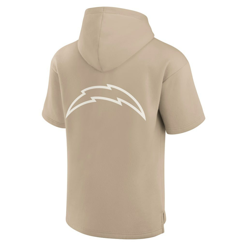 Los Angeles Chargers Unisex Elements Super Soft Fleece Short Sleeve Pullover Hoodie - Khaki - Fanatics