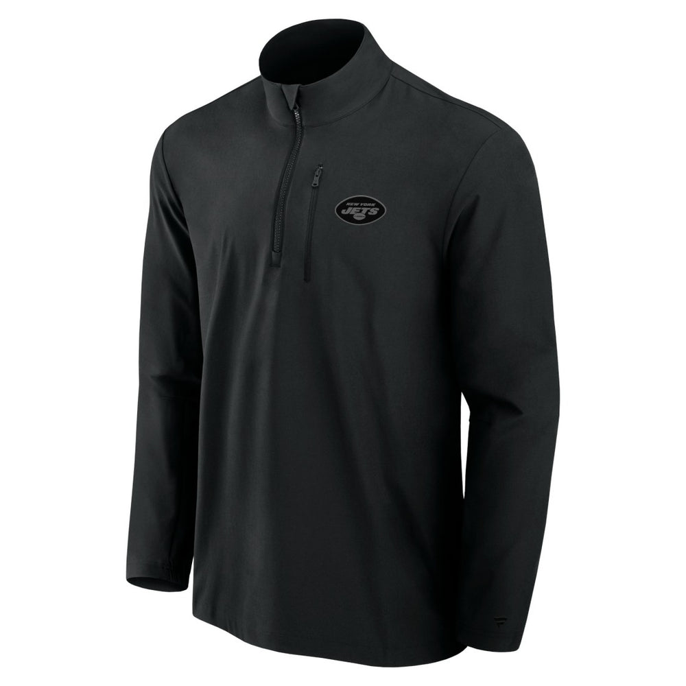 New York Jets Front Office Micro Tonal Quarter-Zip Pullover - Black - Fanatics