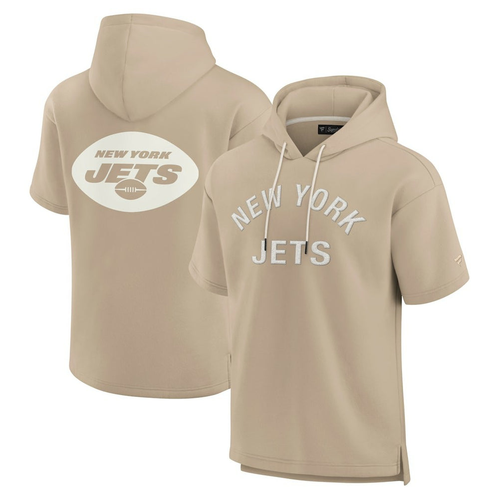 New York Jets Unisex Elements Super Soft Fleece Short Sleeve Pullover Hoodie - Khaki - Fanatics