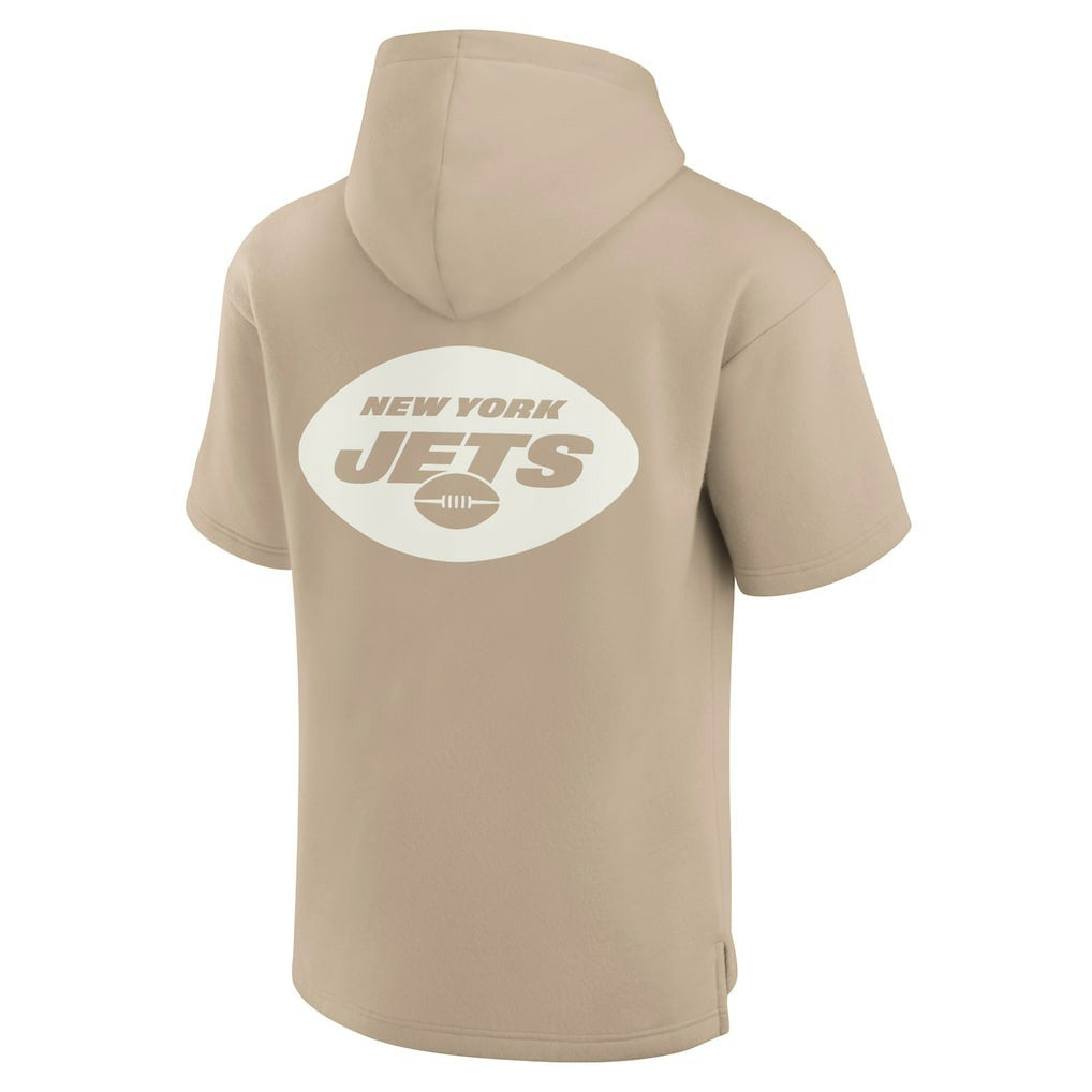 New York Jets Unisex Elements Super Soft Fleece Short Sleeve Pullover Hoodie - Khaki - Fanatics
