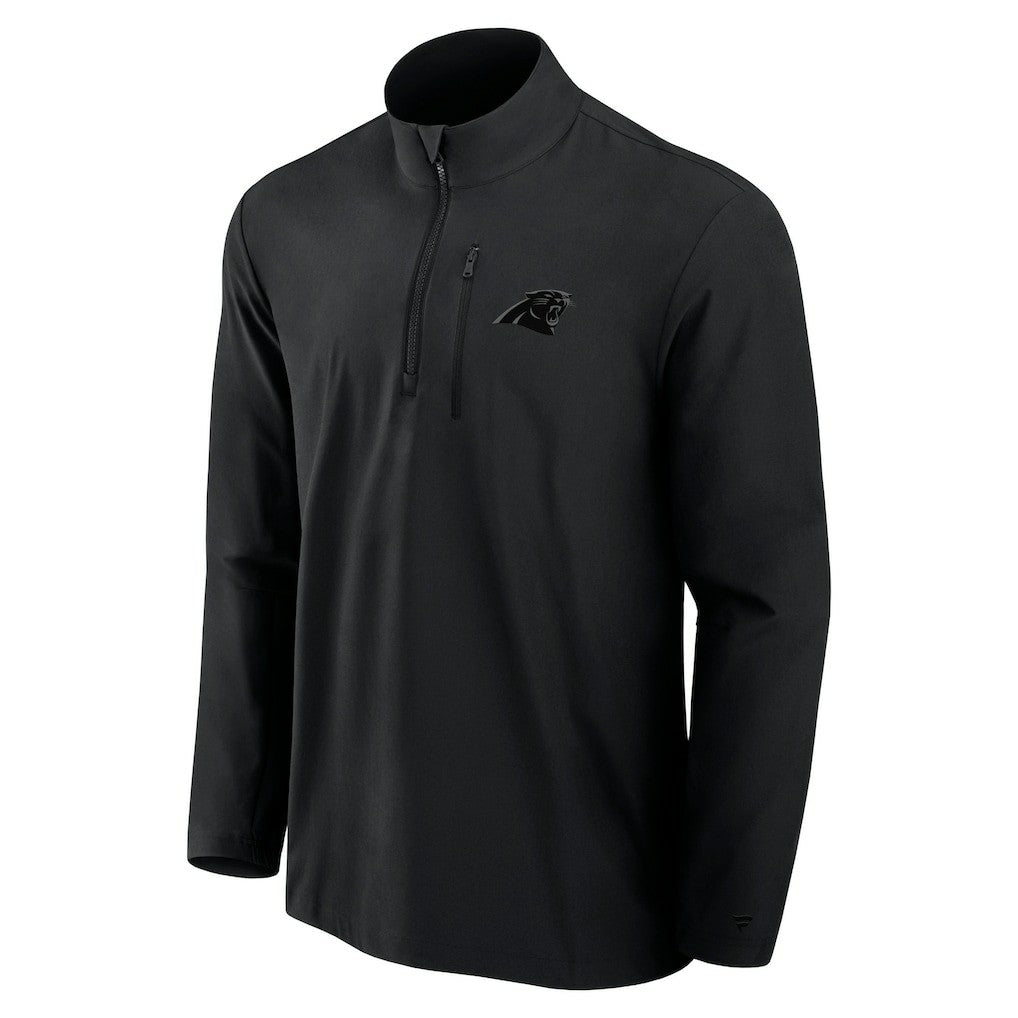 Carolina Panthers Front Office Micro Tonal Quarter-Zip Pullover - Black - Fanatics
