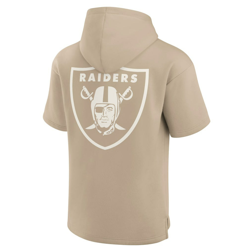 Las Vegas Raiders Unisex Elements Super Soft Fleece Short Sleeve Pullover Hoodie - Khaki - Fanatics