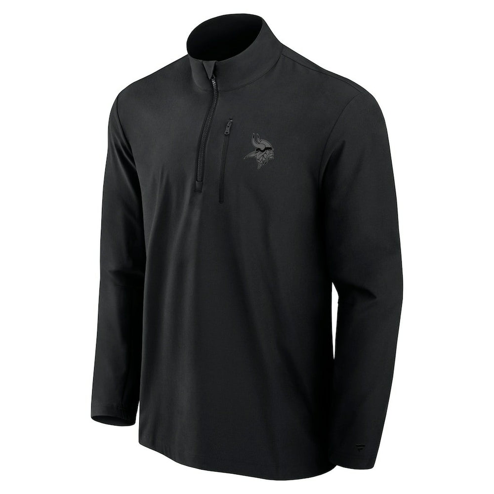 Minnesota Vikings Front Office Micro Tonal Quarter-Zip Pullover - Black - Fanatics