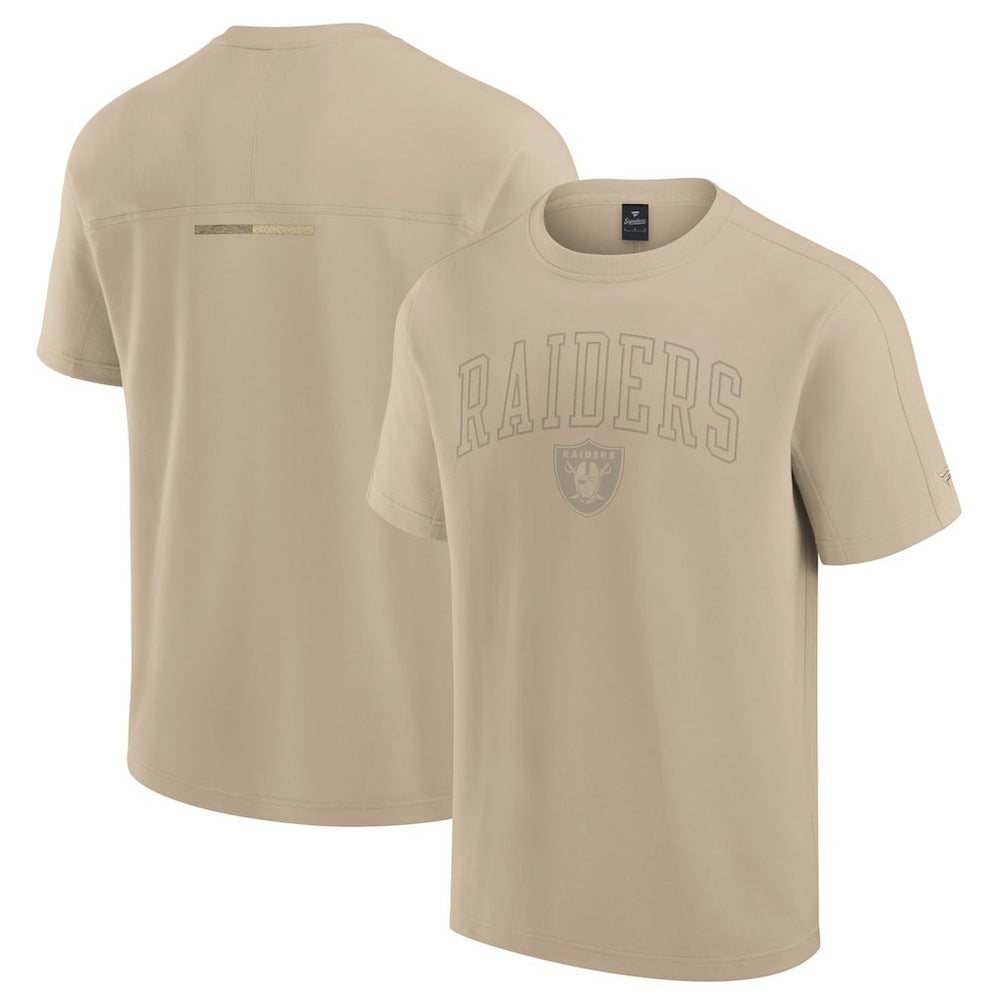 Las Vegas Raiders Unisex Elements Heavyweight Tri-Blend T-Shirt - Khaki - Fanatics