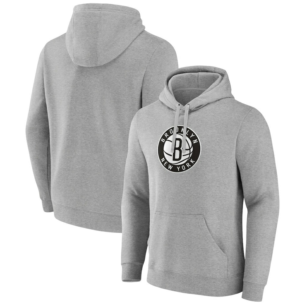 Fanatics Brooklyn Nets Primary Logo Pullover Hoodie Heather Gray