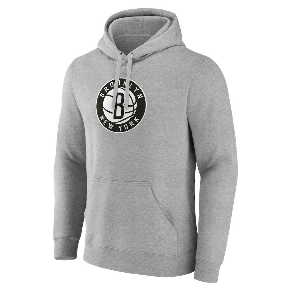 Fanatics Brooklyn Nets Primary Logo Pullover Hoodie Heather Gray