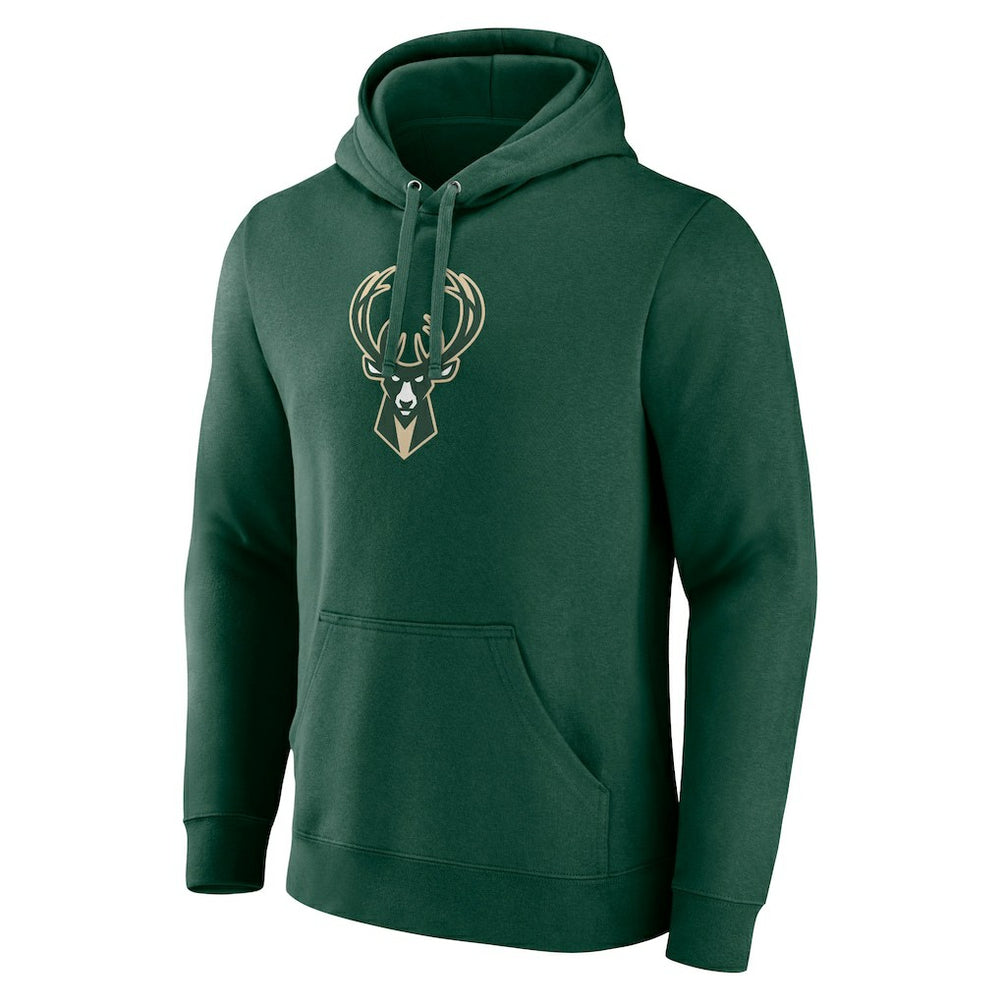 Fanatics Milwaukee Bucks Primary Logo Pullover Hoodie Hunter Green