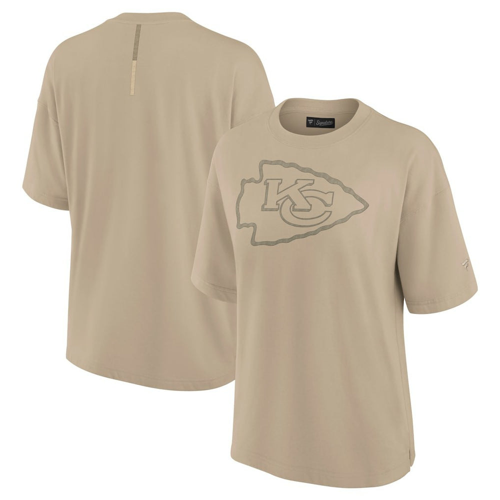 Kansas City Chiefs Women's Oversized Elements T-Shirt - Khaki - Fanatics