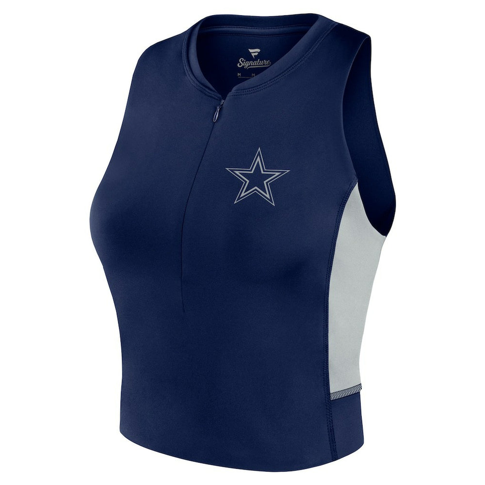 Dallas Cowboys Women's Studio Fitted Gym Tank Top - Navy - Fanatics